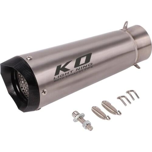 Motorcycle Exhaust Tail Pipe Without Muffler 61mm Diameter 265mm Length Titanium Alloy Exhaust System For Modified