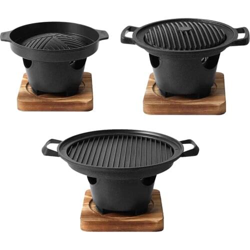 Japanese Style Mini BBQ Grill Burner Alcohol Stove Home Smokeless Outdoor