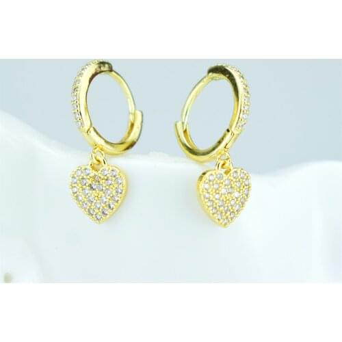 Boutique Love Pendant Womens Rocking Earrings Jewelry Fashion Ladies Party Earrings White Zircon Earring Earrings