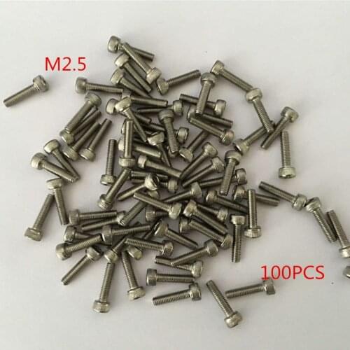 100pcs/Lot Metric Thread M2.5*3/4/5/6/8/10/12/14/16/20/30mm 304 Stainless Steel Hex Socket Head Cap Screw Bolts