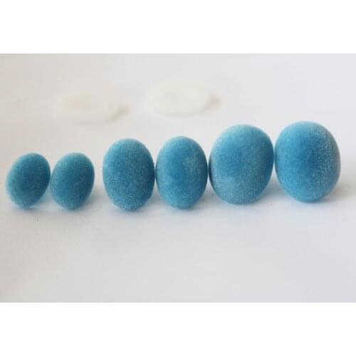 1000pcs/lot 13x17-15x22mm 19x24mm Oval shape blue color flocking toy nose safety toy nose +hard washer for DIY puppet plush doll