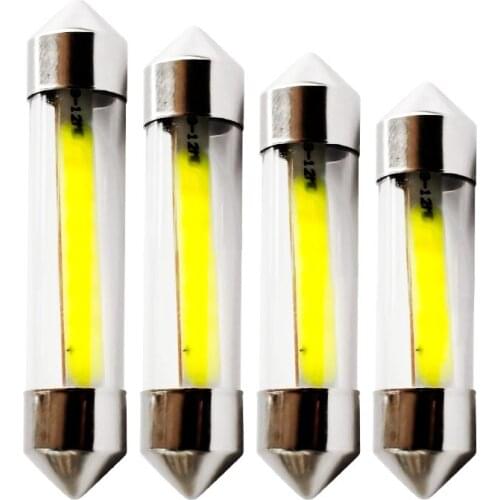 10X 360 Degree Filament COB LED Glass Shell Car Light Festoon 31mm 36mm 39mm 41mm Interior Reading Lamp Auto License Plate Bulb