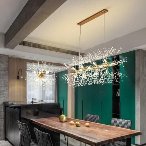 2020 Modern Crystal Dandelion Chandelier Lighting Pendant Lamp For Living Room Dining Room Home Decoration
