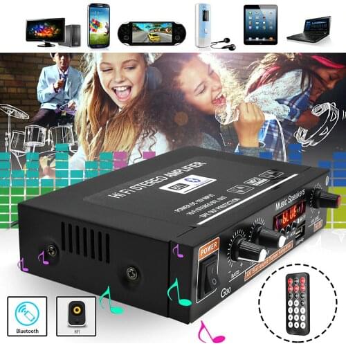 2021 1PC G30 800W Mini HIFI Digital Bluetooth Audio Power Amplifier Remote Control EU/US Plug For TF Card/AUX/U Disk/MP3