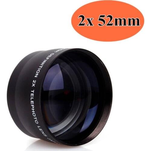 2X 52mm High Speed Telephoto Lens Tele Lente for Nikon AF-S DX 18-55mm,AF-S 55-200mm Canon Sony