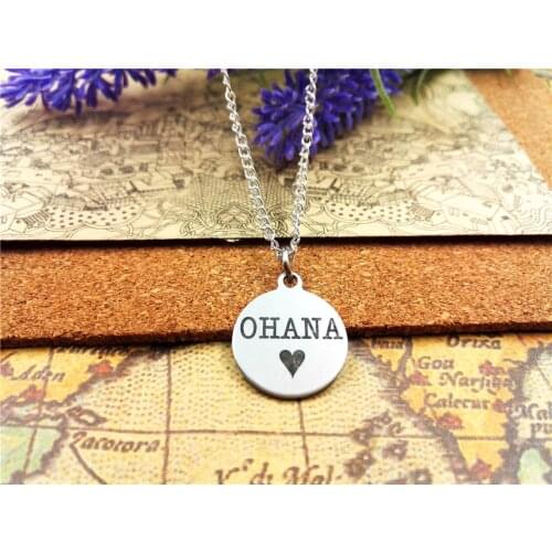 3pcs/lot Fashion stainless steel necklace "OHANA" Charms Pendant necklace Jewelry Gift more style for choosing