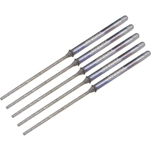 Uxcell Mini Diamond Burrs Drill Bits 2.35mm Shank 1.2mm Cylindrical Ball Nose for jade ceramic glass wood precious 5Pcs