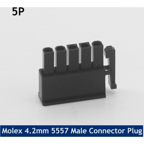 500/1000pcs Molex 4.2mm Connector 5P Plug Male 1*5P for computer Module cable PCIE Power cable DIY PCB DIY AUTO Car