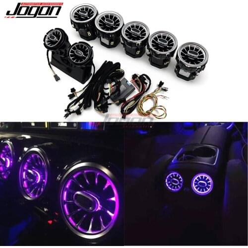 64 color Car Dashboard & Rear Air Vent Ambient LED Illuminated Turbo Trim For Mercedes Benz C Class W205 GLC X253 2016 - 2019