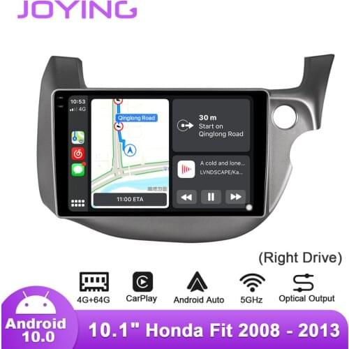 Joying 10.1inch Android10 Car Radio for Honda Fit/Jazz 2008-2013 Right Drive GPS DSP SPDIF Subwoofer Carplay 5GWIFI Topslink DAB