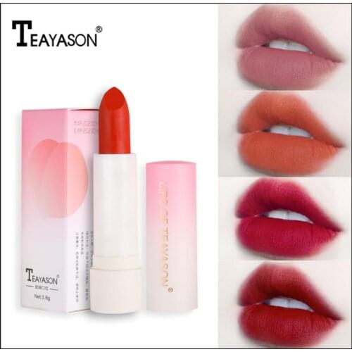 6 Colors Velvet Lip Stick Matte Retro Red Peach Lipstick Long Lasting Moisture Waterproof Cosmetics Women Beauty Makeup TSLM1