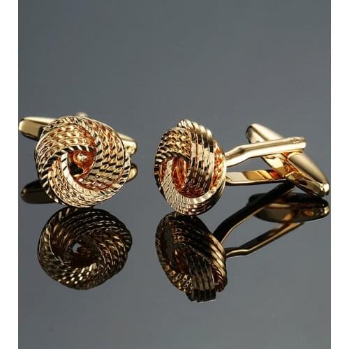 DY A new high quality brass material with golden spiral twist Cufflinks Mens French shirt Cufflink free shipping