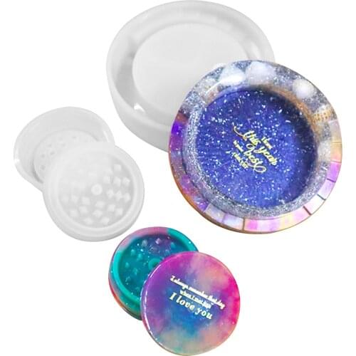 Ashtray Mold Silicone With Herb Grinder Mold Square Round Resin Mold DIY Jewelry Storage Box And Silicone Spice Grinder Molds