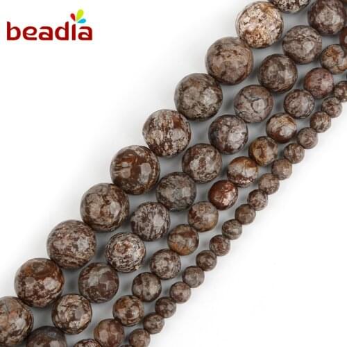 Hot Sell Dia 4/6/8/10mm Brown Snowflake Banded Stripe Natural Dyed Faceted Crystal Clear For DIY Necklace Bracelet