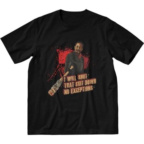 Cool The Walking Dead Negan T Shirts Men Short Sleeve Cotton T-shirts Tees Top Novelty Tshirt Gift Idea