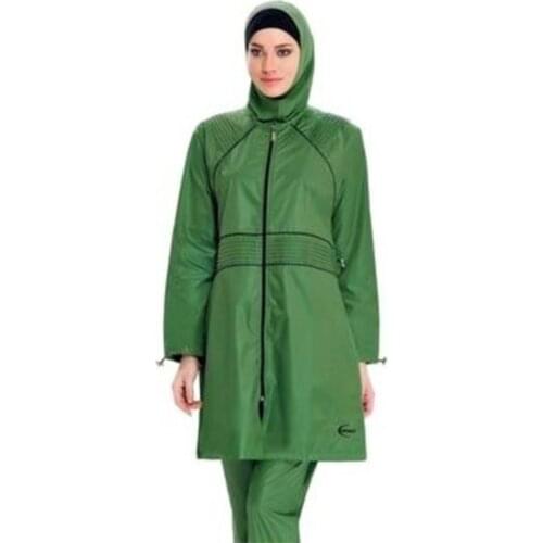 Parachute Fabric Hijab Swimwear Turkish' Muslim Swimsuit Burkinis Modest Clothing Islamic Long Sleeves Hijab Full Cover Swimwears