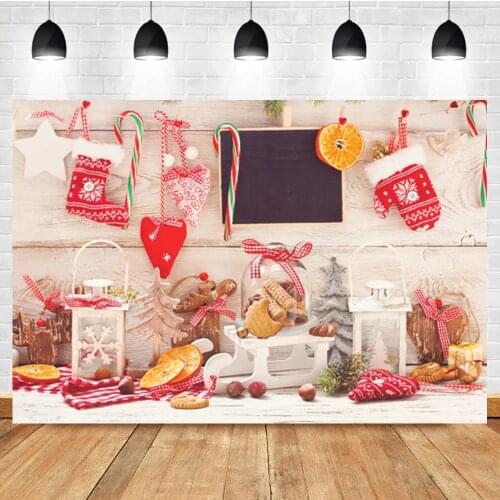 Laeacco Christmas Wooden Socks Baby Birthday Photo Photography Background Photographic Photography Backdrop For Photo Studio