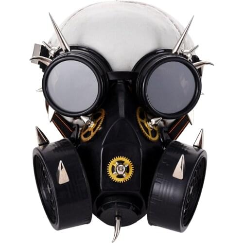 Unisex Fancy Party Rivets Retro Goggles Glass Industrial Spike Clock Gear Mask Vintage Steampunk Gothic Mask Cosplay Accessory