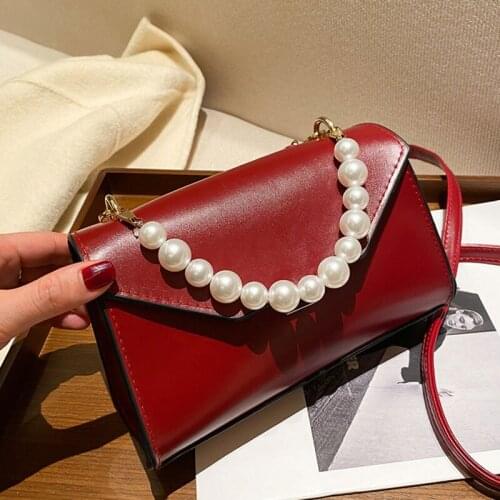 Fashion Pearl Small Bag High Quality Pu Leather Shoulder Bag Simple Style Handbag For Women Versatile Crossbody Bag