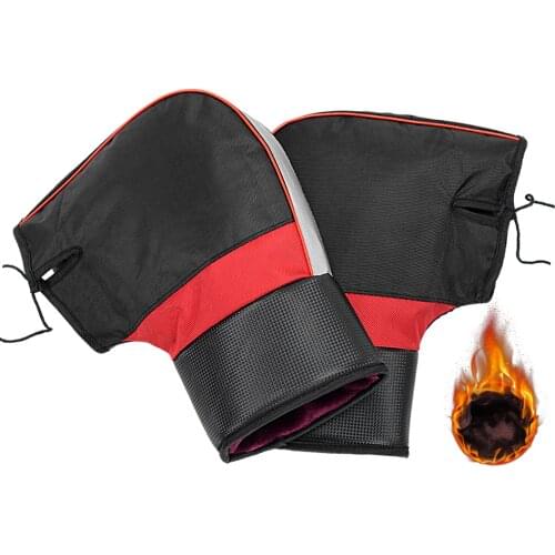 Motorcycle Winter Thicken Warmer Hand Handlebar Gloves 38x33cm Motorbike/Scooter Handlebar Grip Muffs Windproof Reflective Strip