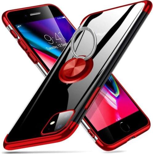 Ring Holder Clear Case For Apple iPhone 11 Pro Max 12 Mini X XR XS 8 Plus 7 6 Luxury Brand Silicone Shockproof Cover Accessories