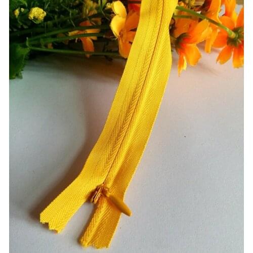 10pcs yellow Invisible Zippers 28cm (11 Inch) Cushion Zipper Nylon Close End For Sewing Dress/Clothes Accessories