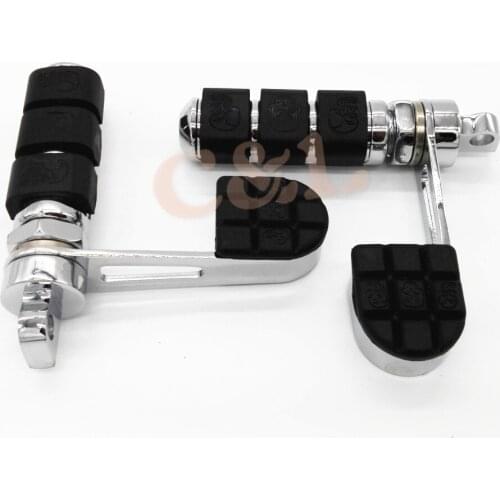 New Anti Vibe Vibration Chrome Stirrup Heel Foot Rest Pegs For Harley Softail