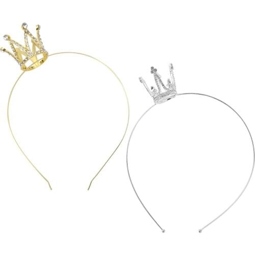 New Kids Girls Mini Sparkly Rhinestone Tiara Crown Hair Hoop Headwear Hairband Princess Birthday Party Wedding Hair Accessories