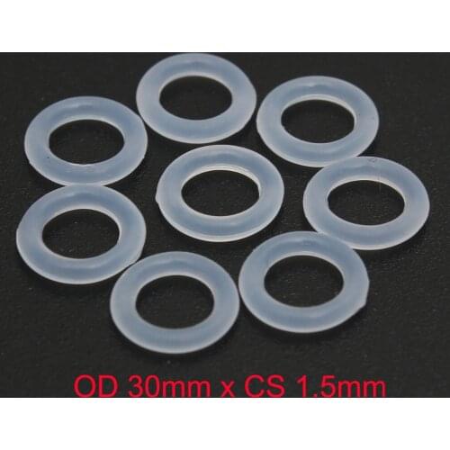 OD 30mm x CS 1.5mm VMQ PVMQ SILICONE Rubber Translucent O ring O-ring Oring Seal Gasket