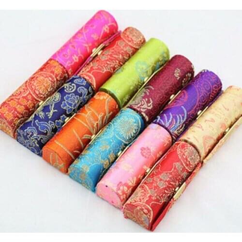 Wholesale 12 satin embroidered lipstick box cosmetic box Jewelry box