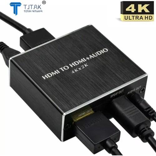 HDMI Conversor de Extrator de Audio Estereo HDMI Para HDMI Optico Toslink SPDIF + 3.5mm HDMI Adaptador de Divisor de Audio Optic