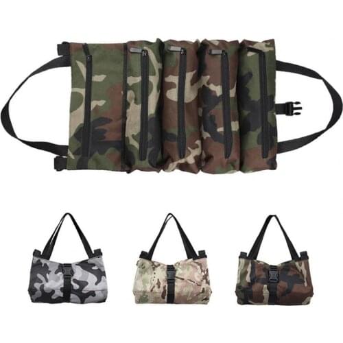 Portable hanging tool storage bag Oxford cloth large-capacity multiple zipper opening outdoor camouflage tool bag outdoor use