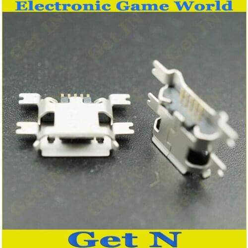 100pcs Micro USB Charging port 5 Pins USB Connector 4 SMT Foot Tail Charging Socket Micro usb Jack for Huawei ect