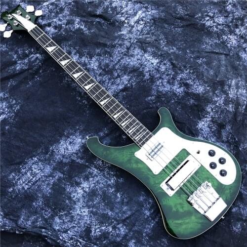 Rickenback 4003 fireglo electric bass transparent green 4 strings Ricken bass with oval output jack Free Shipping bass
