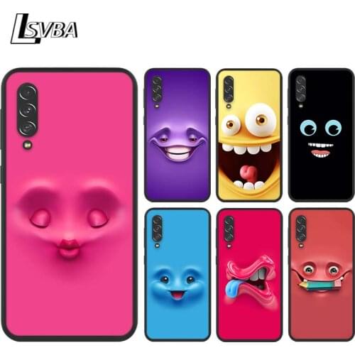 3D funny face Silicone Cover For Samsung Galaxy A90 A80 A70 S A60 A50S A30 S A40 S A2 A20E A20 S A10S A10 E Black Phone Case