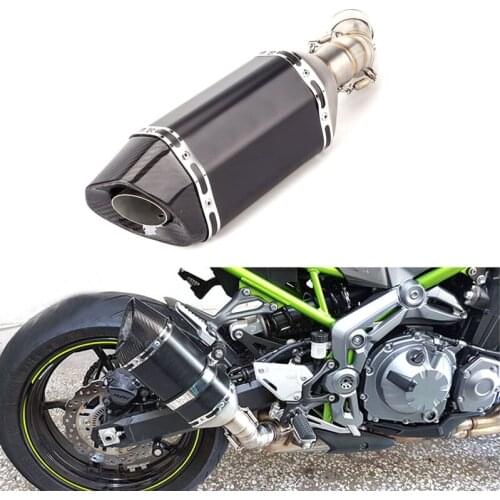 Slip-on Motorcycle Carbon Fiber Exhuast for Kawasaki Z900 2017 2018 2019 2020 Middle Link Pipe Adapter with DB Killer