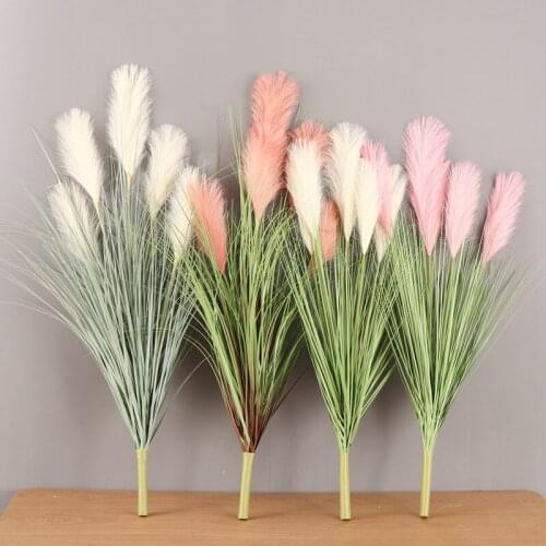 90cm Reed Grass Simulation Flower Dogs Tail Grass Living Room Decoration Dried Flowers Fake Reed Bouquet