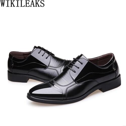 Patent Leather Shoes Men Office Coiffeur Luxury Shoes Men Formal Dress Designer Shoes Men Classic Italian Dress Zapatos Hombre