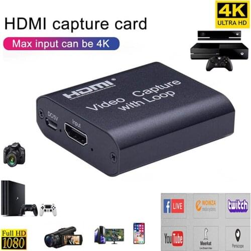 Video Card Capture HDMI Video Capture Card Device PC PS4 Game Live Streaming 4K 1080P HD VHS Board USB 2.0 Grabber Recorder Box