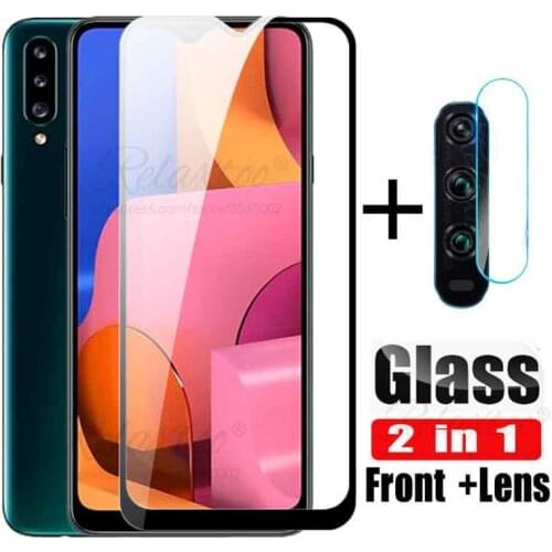 2 in 1 Camera lens Glass on for samsung galaxy a20s tempered glass screen protector for galaxy A20 a 20 s e 20s protective Film