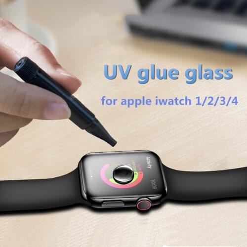 UV Liquid Glue Glass Film For iWatch Series SE 6 5 4 2 3 1 Full cover Screen Protector Apple Watch 38 42 40 44 mm Tempered Glass
