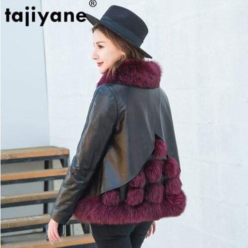 Coat Fur Real Female Wool Jacket Winter Coat Women Clothes 2021 Genuine Leather Jacket Fox Fur Collar Sheepskin Down Coat ZT4509