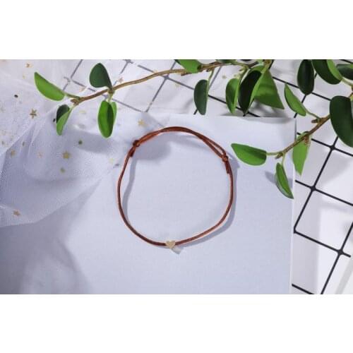 1@# Fashion Thin Red Rope Thread String Bracelets For Men Women Couples Handmade Stainless Steel Heart Shape Charm Bracelets