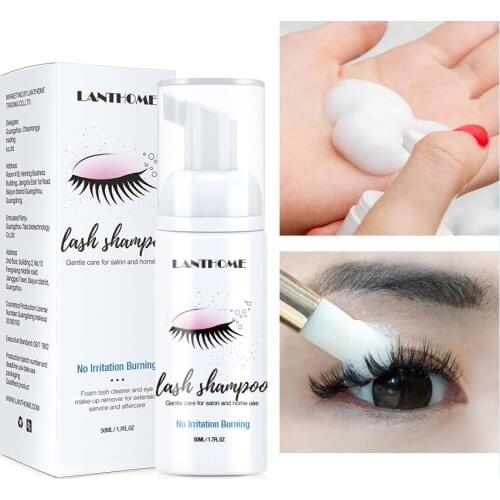 1pcs New Eyelash Extensions Shampoo + Brush No Stimulation Makeup Clean Eyelash Extension Glue Eye Lash Cleaning Makeup Tool