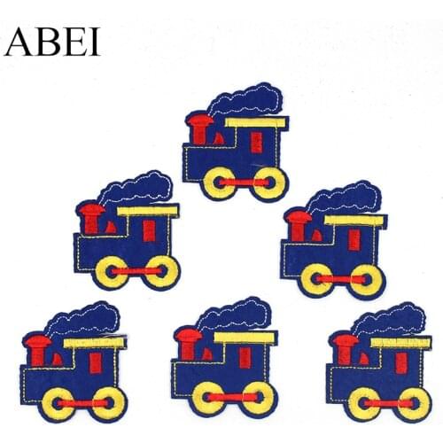 10pcs/lot Embroidered Cartoon Train Patches for Kids Children Apparel Stickers Sewing Fabric Coats Appliques Diy Fabric Stickers