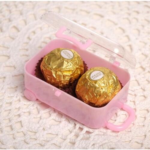 200pcs Travel Themed Mini Travel Suitcase Trolley Wedding Favor Box Plastic Candy Box Wholesale