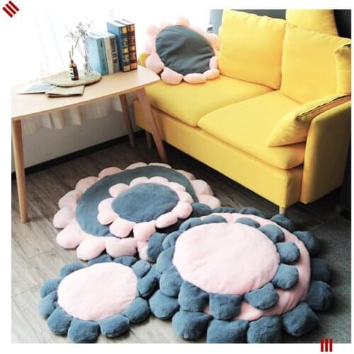 2020 Kawaii Floral Pet Mats Super Soft Pet Bed Cat Winter Warm Sleeping Bag Plush Round Rugs Carpets Cushion Mat Portable Pads