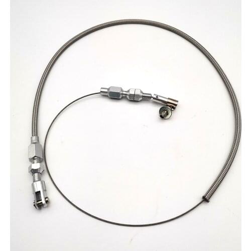 24" Throttle Cable Stainless Steel Braided Aluminum Ends for ford Chevy
