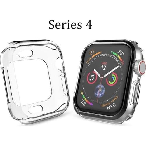 Watches Accessories For Apple Watch Case Series 4 5 TPU Soft Transparent Clear Ultra-thin Cover 40mm 44mm Protective Shell
