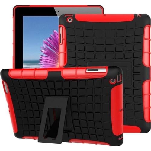 Cover For Apple iPad 4 case Armor Shockproof Non Slip Stand Tablet Case for iPad 3 iPad 2 case 9.7"Protection Cover TPU&PC Combo